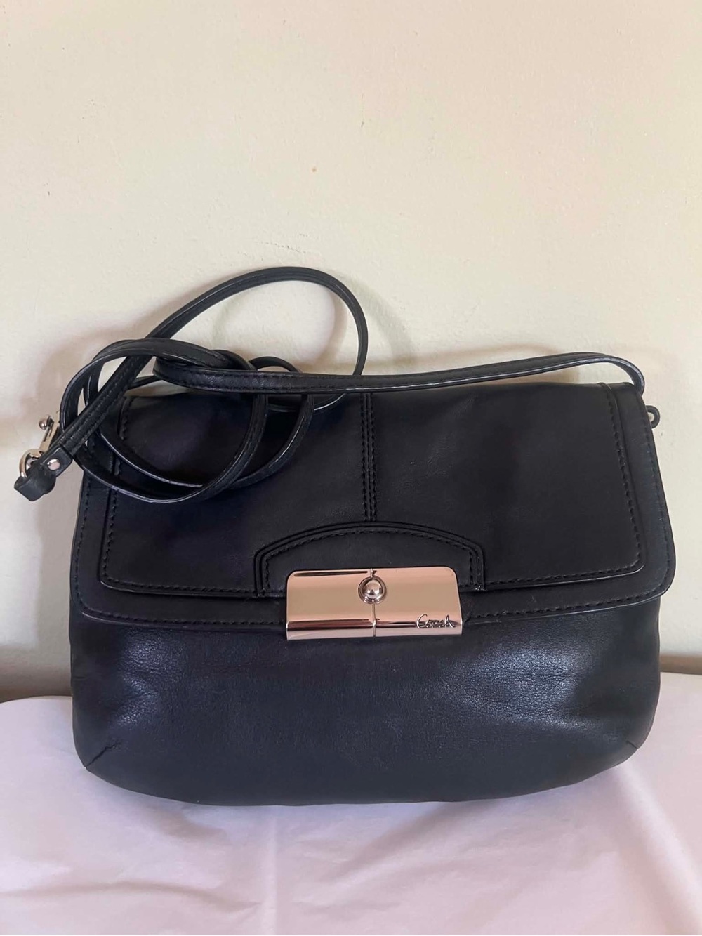 Coach Black Leather Crossbody- No Hangtag